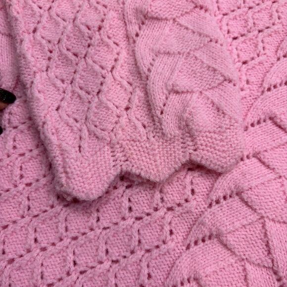 Ladies Vinatge Dolly Mann Wintuck Pink Button‎ Front Cardigan Size Large - Picture 8 of 10